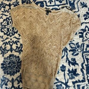 INC International Concepts Gold Chevron Knit Top
